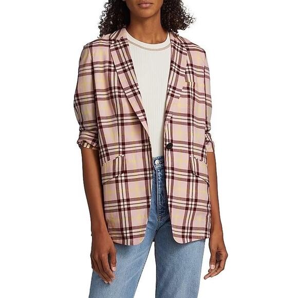 Rag & Bone Margot Single-Breasted Plaid Blazer Size 2 NWOT - Picture 2 of 8